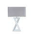 Cross Mirrored Table Lamp and Rectangle Grey Velvet Shade